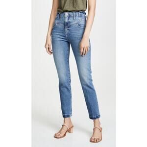 Frame Retro V-Yoke Straight Leg Cropped Jeans